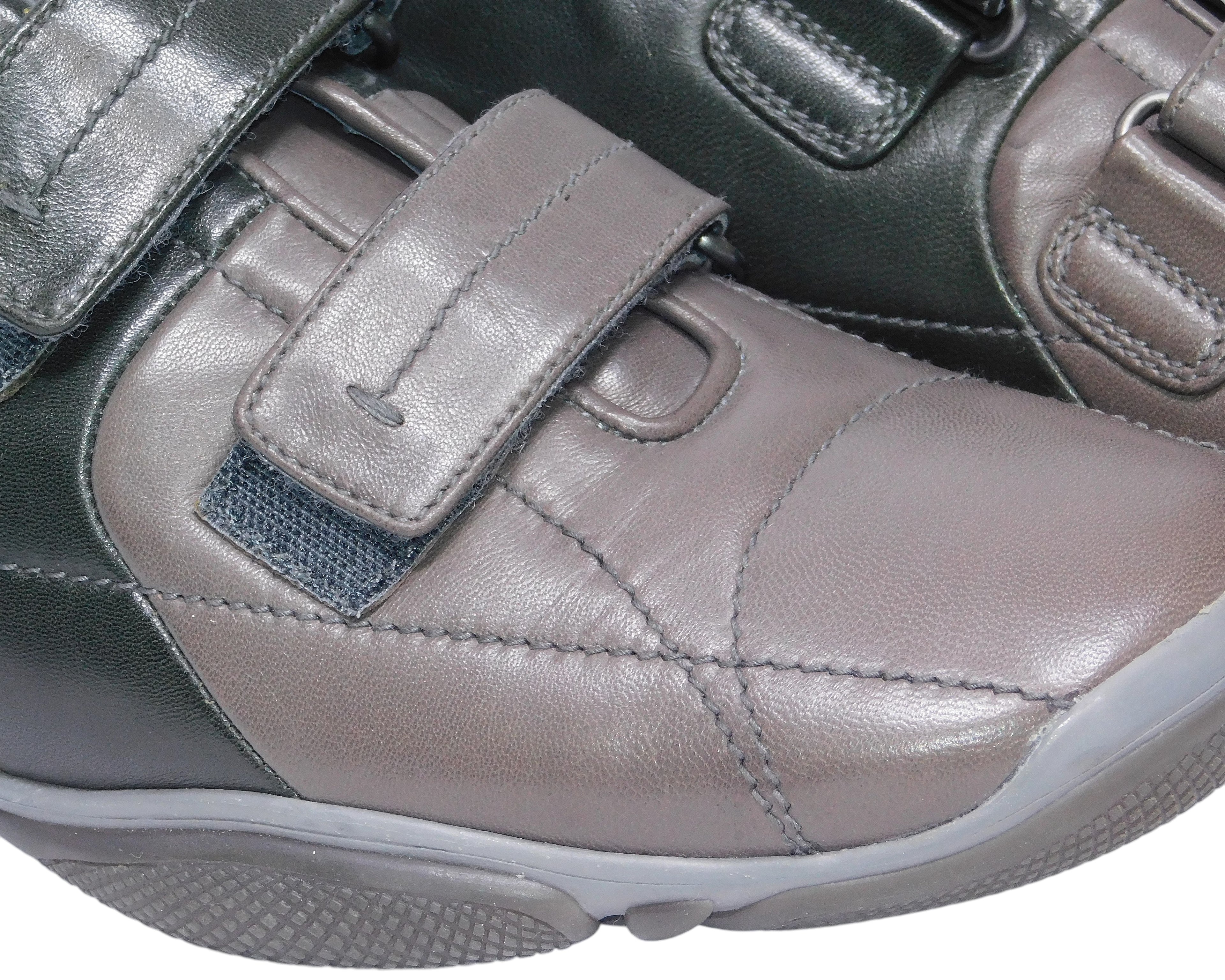 Prada brown and black leather sneakers