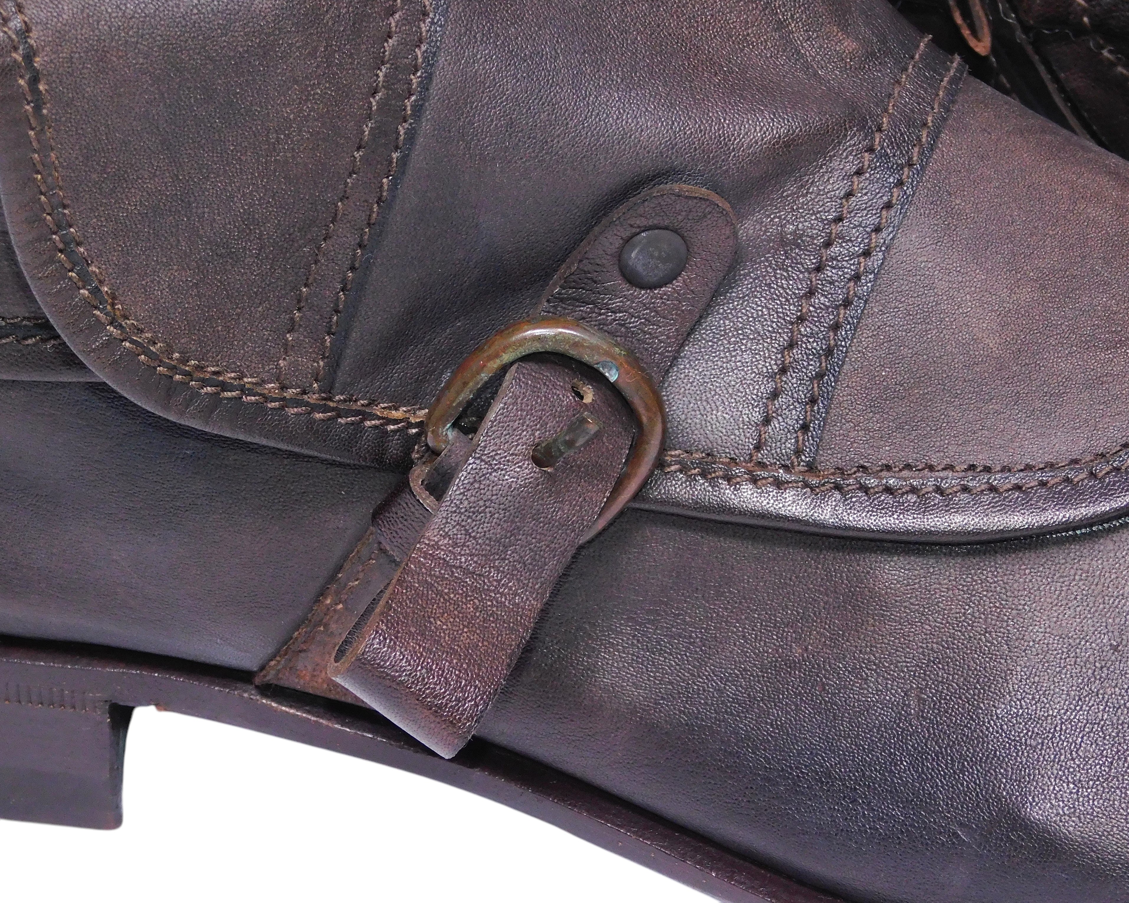 Gianni Barbato leather boot with buckled straps