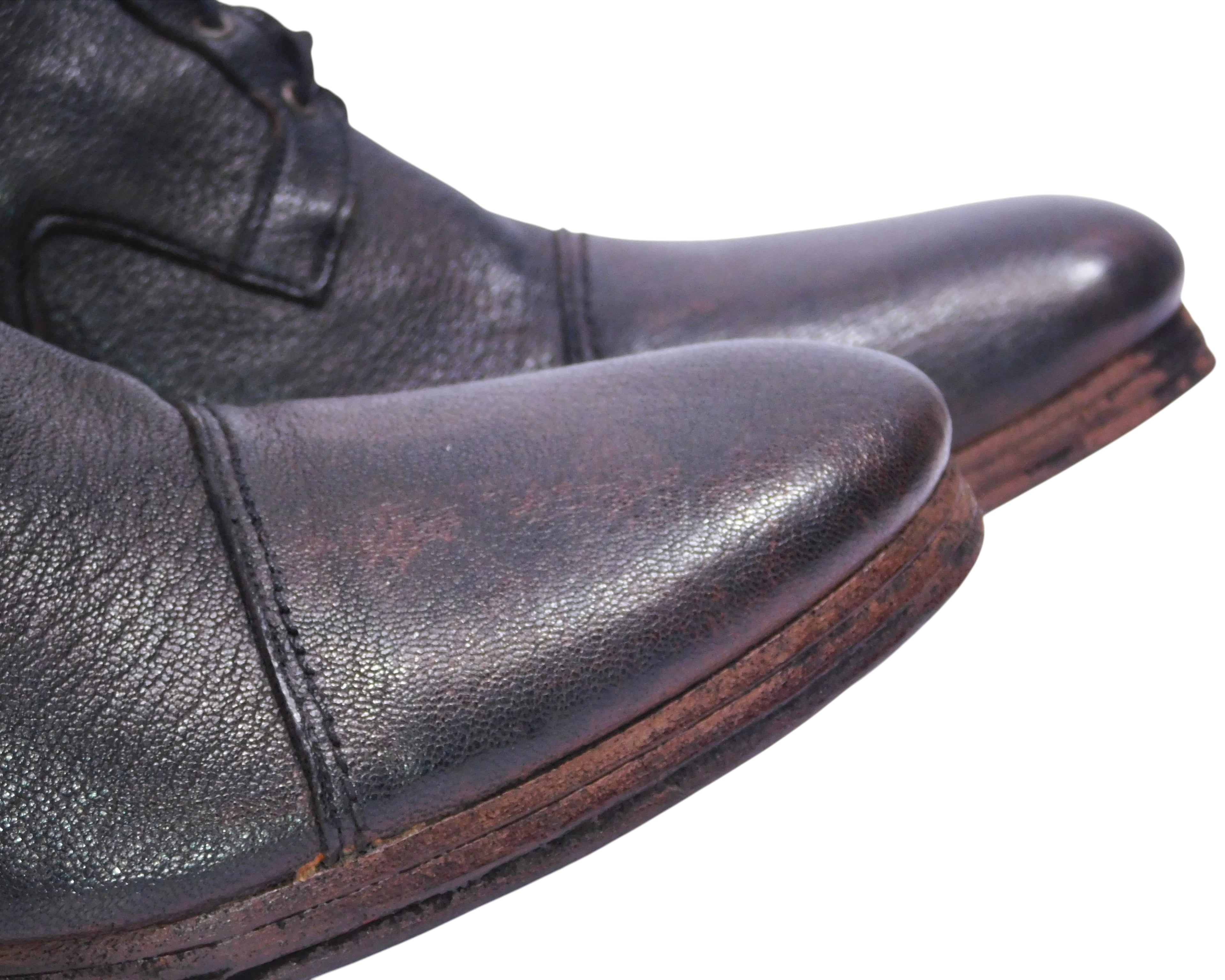 Christian peau dark brown leather boots