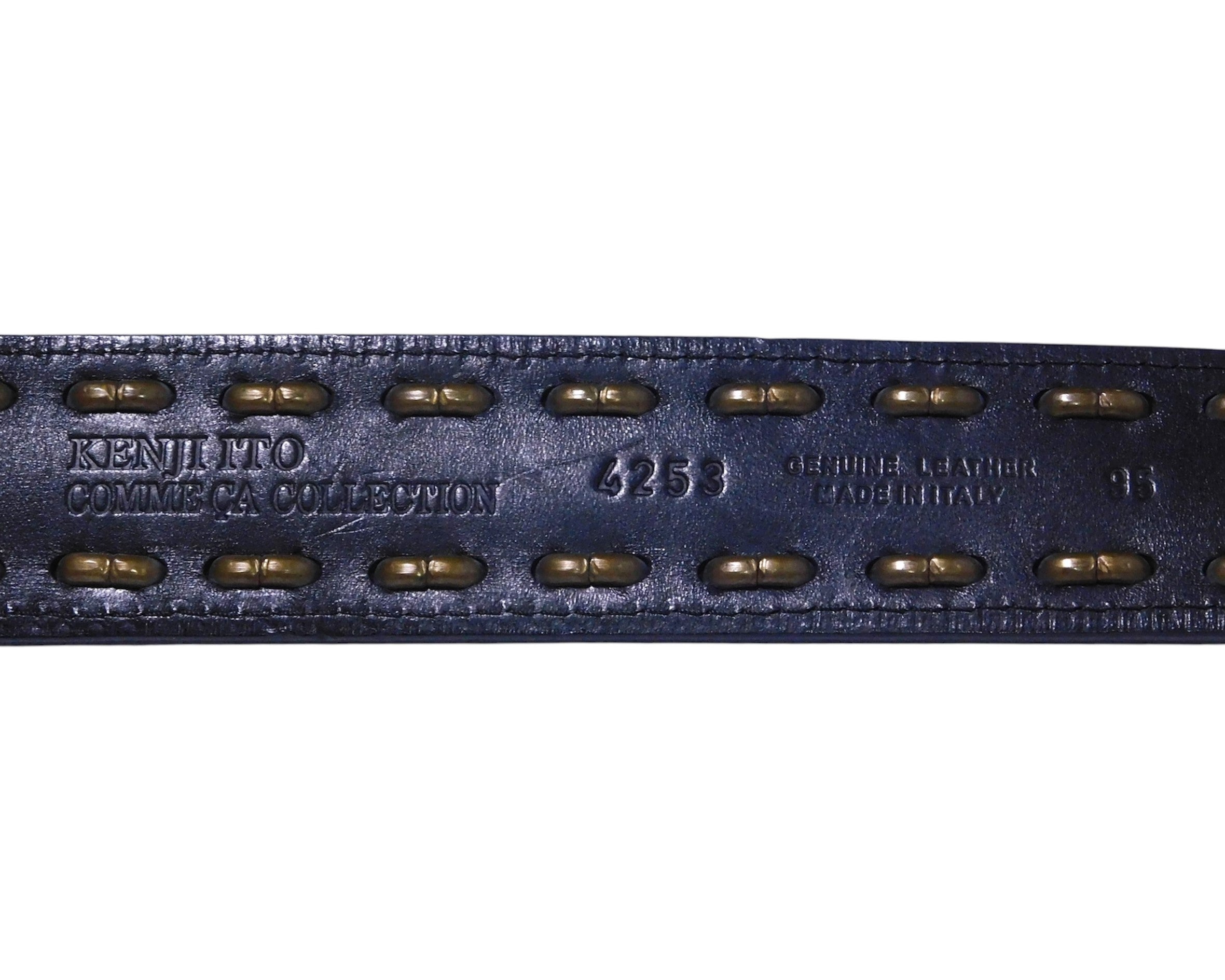 Kenji Ito Comme ca collection black leather crocodile texture belt