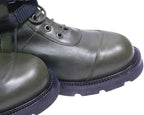 Versace medusa green leather boot