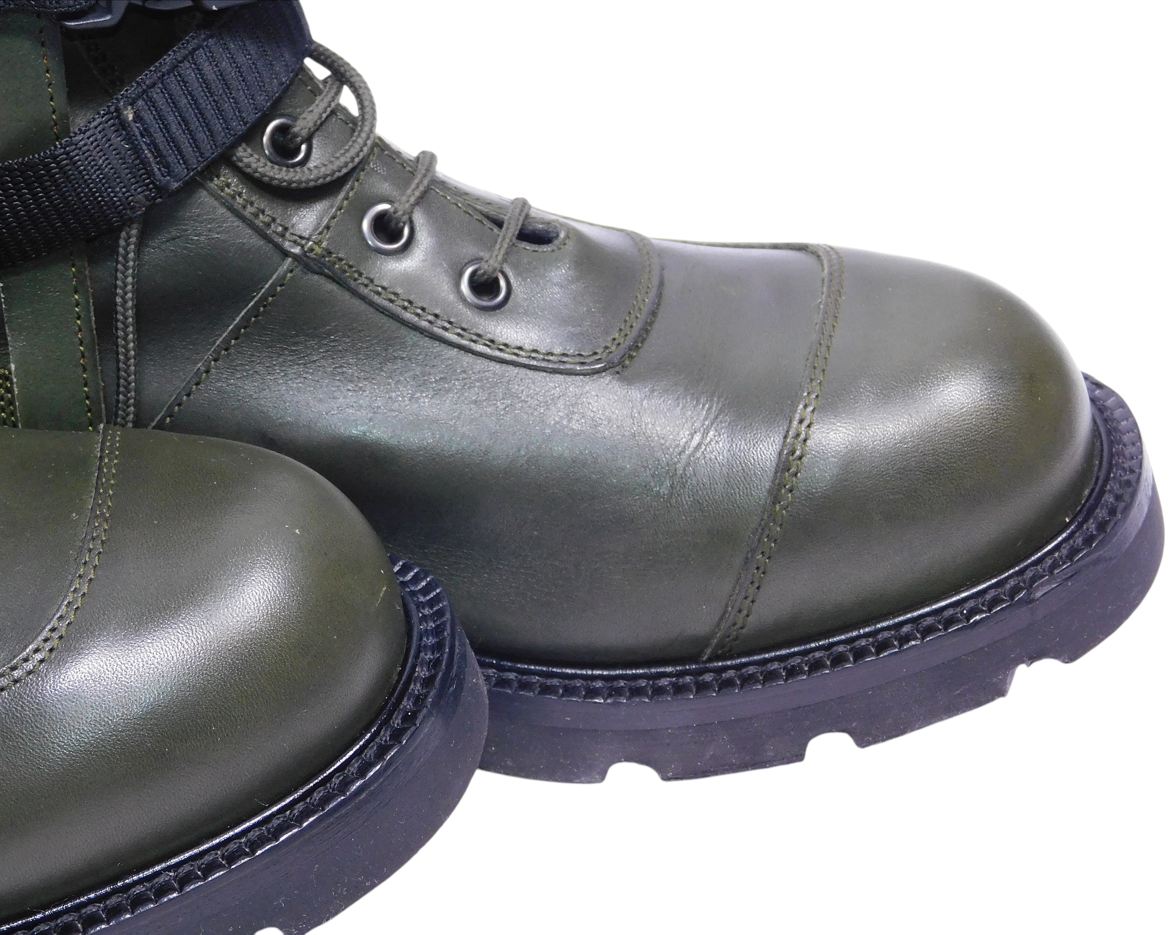Versace medusa green leather boot