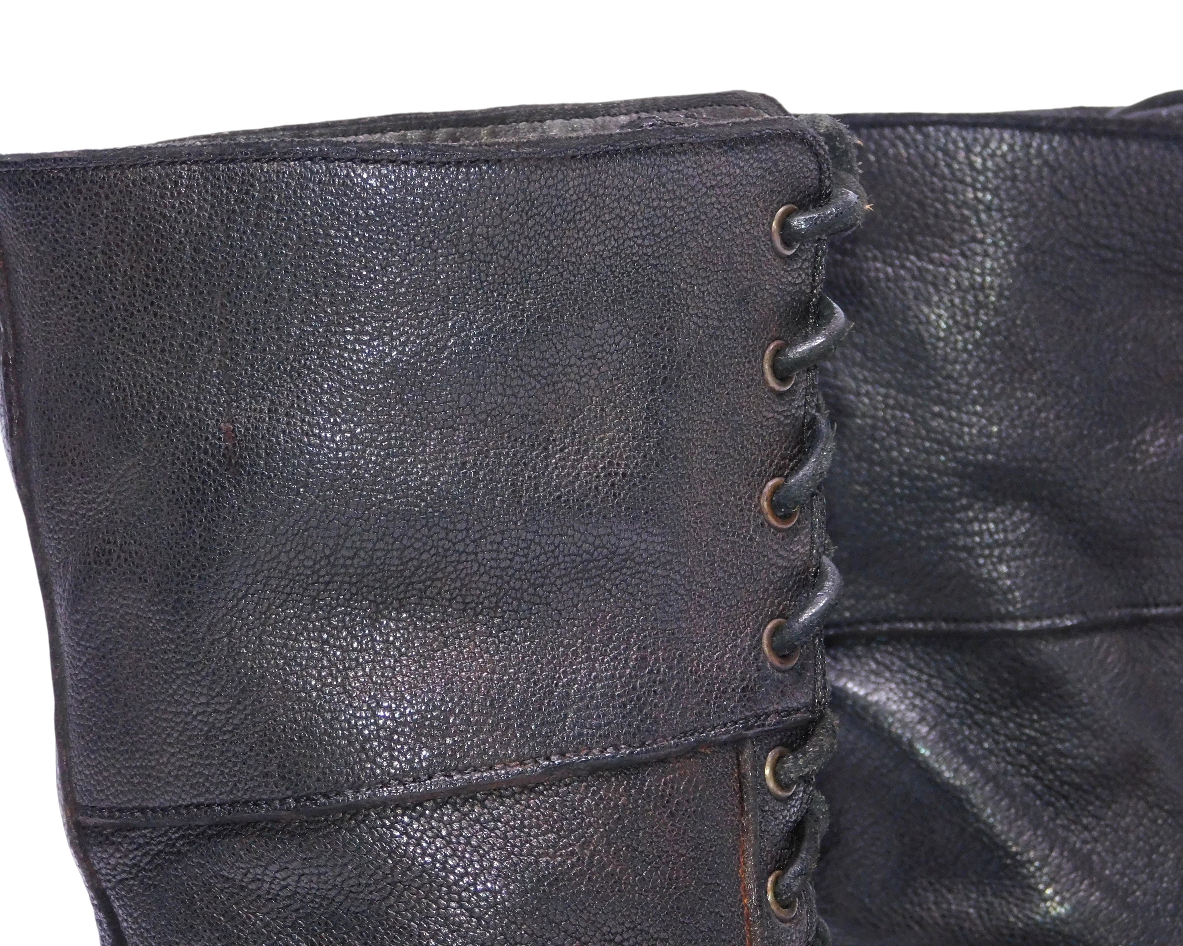 Christian peau dark brown leather boots
