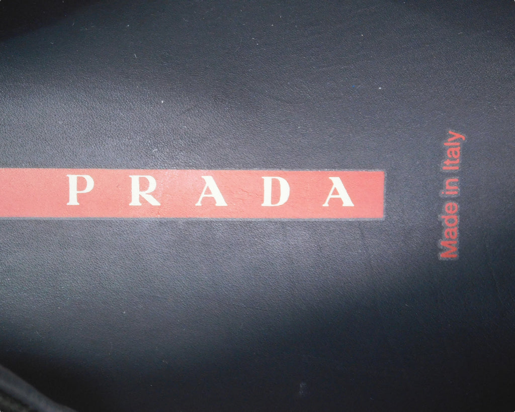 Prada brown and black leather sneakers