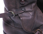 Gianni Barbato leather boot with buckled straps