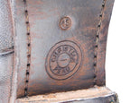Christian peau dark brown leather boots