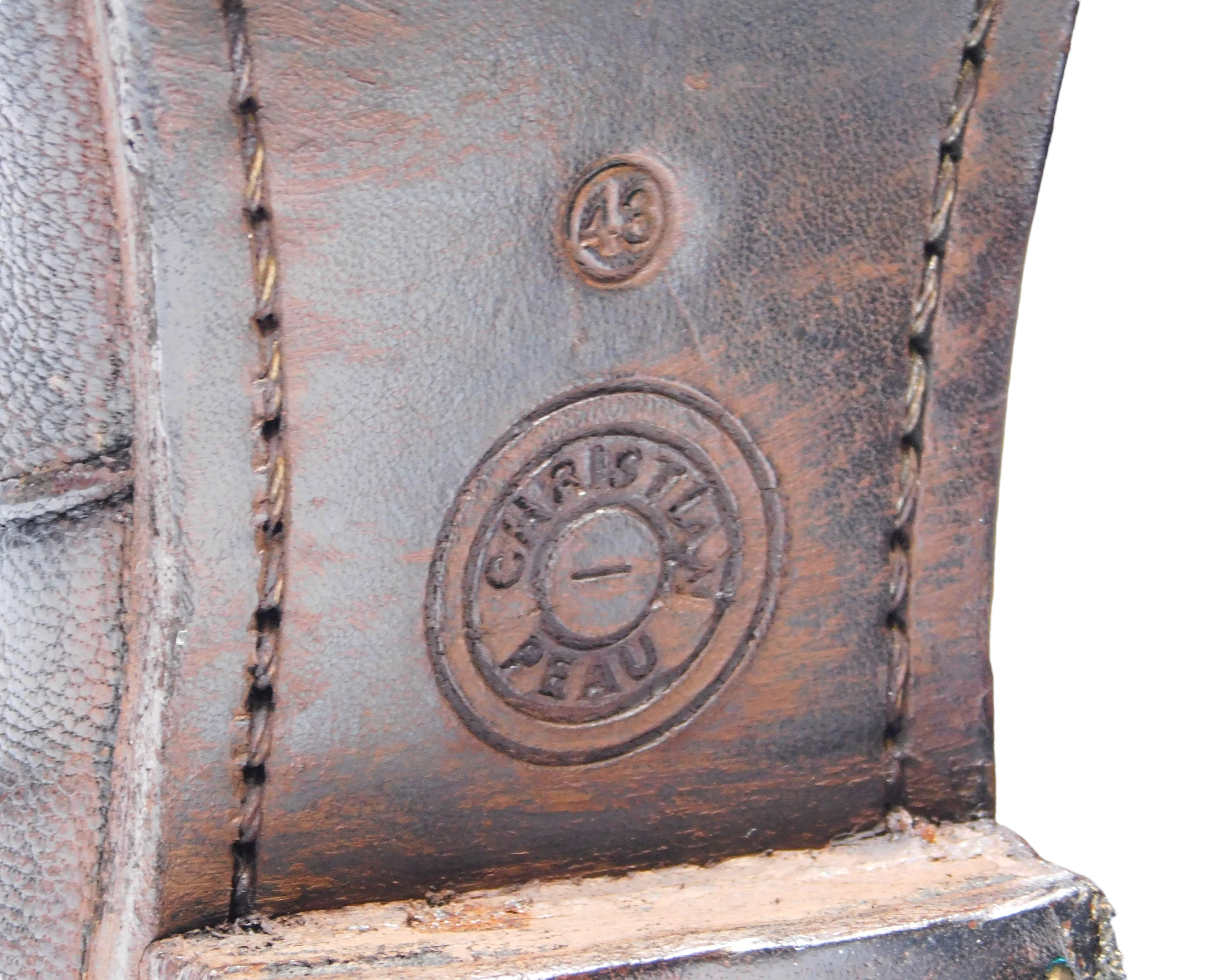Christian peau dark brown leather boots