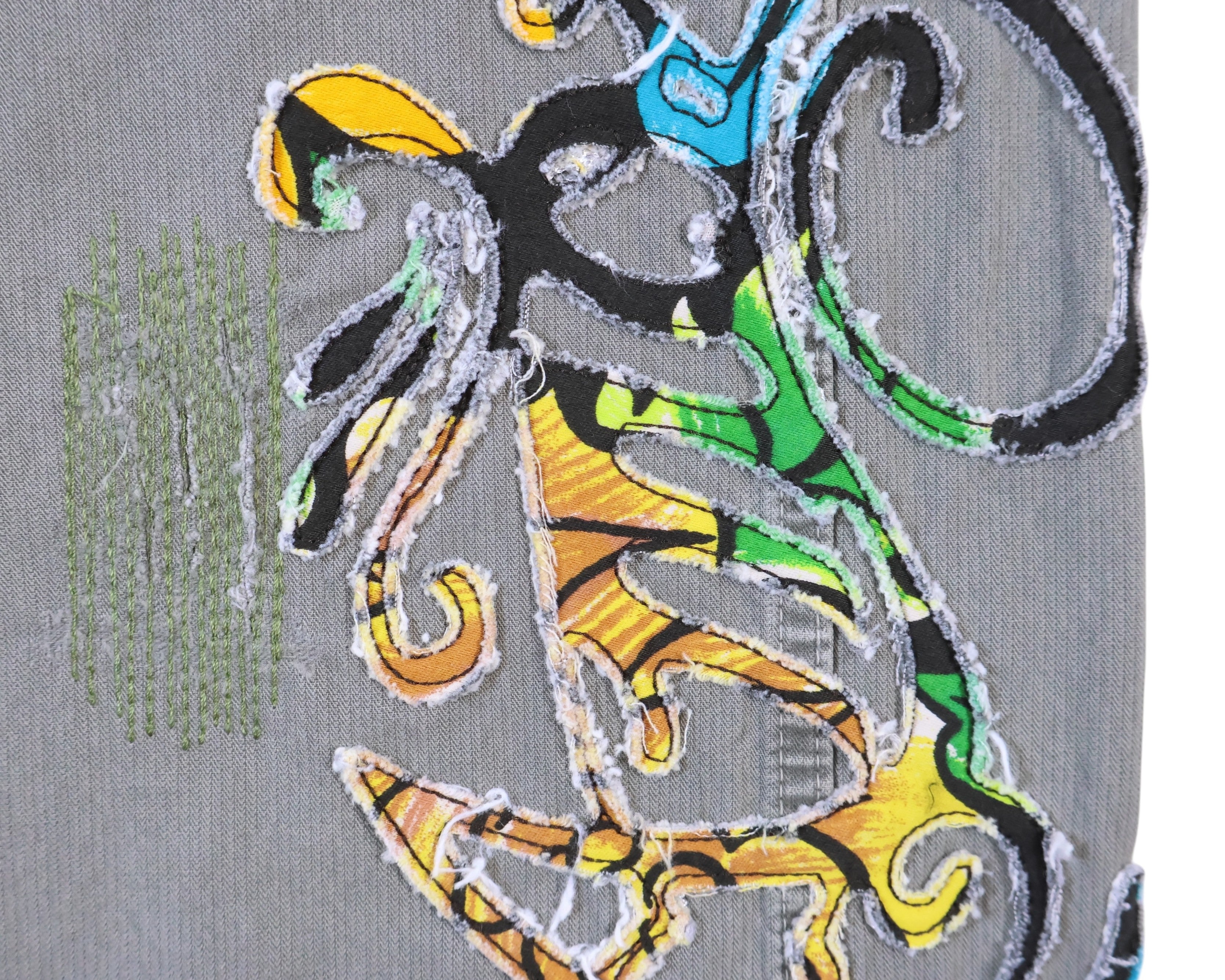 Ra-re pants with patchwork details, embroidery and studs