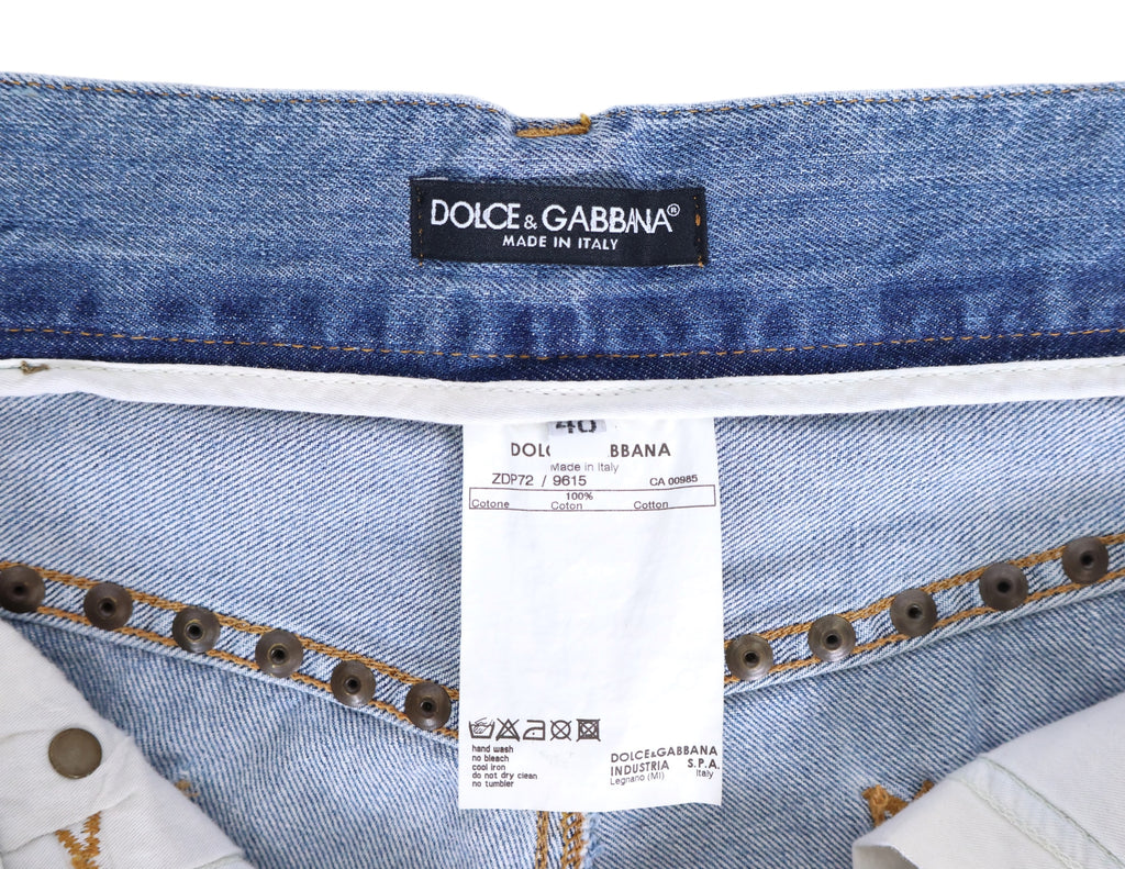 Dolce and Gabbana tiger embroidery jeans