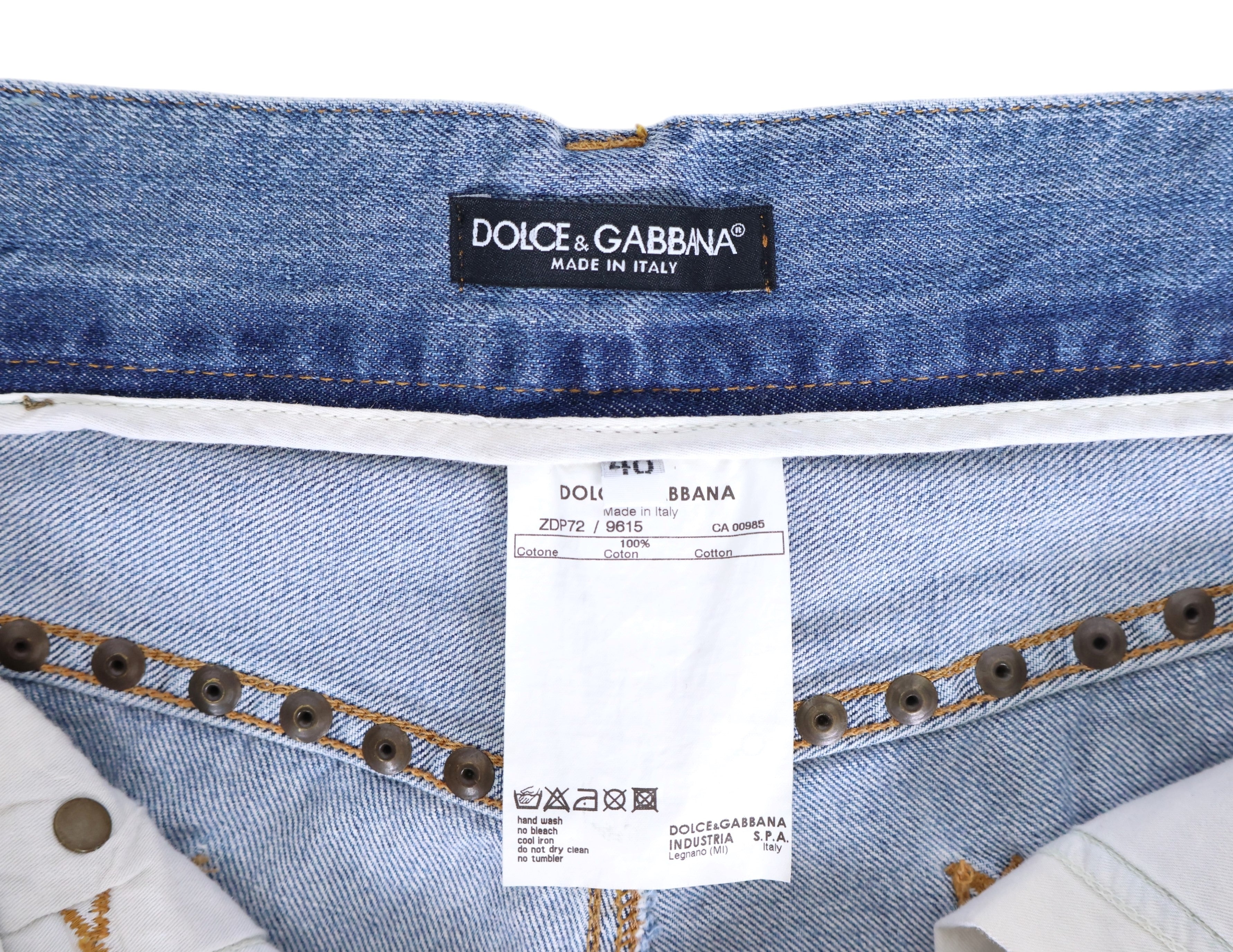 Dolce and Gabbana tiger embroidery jeans