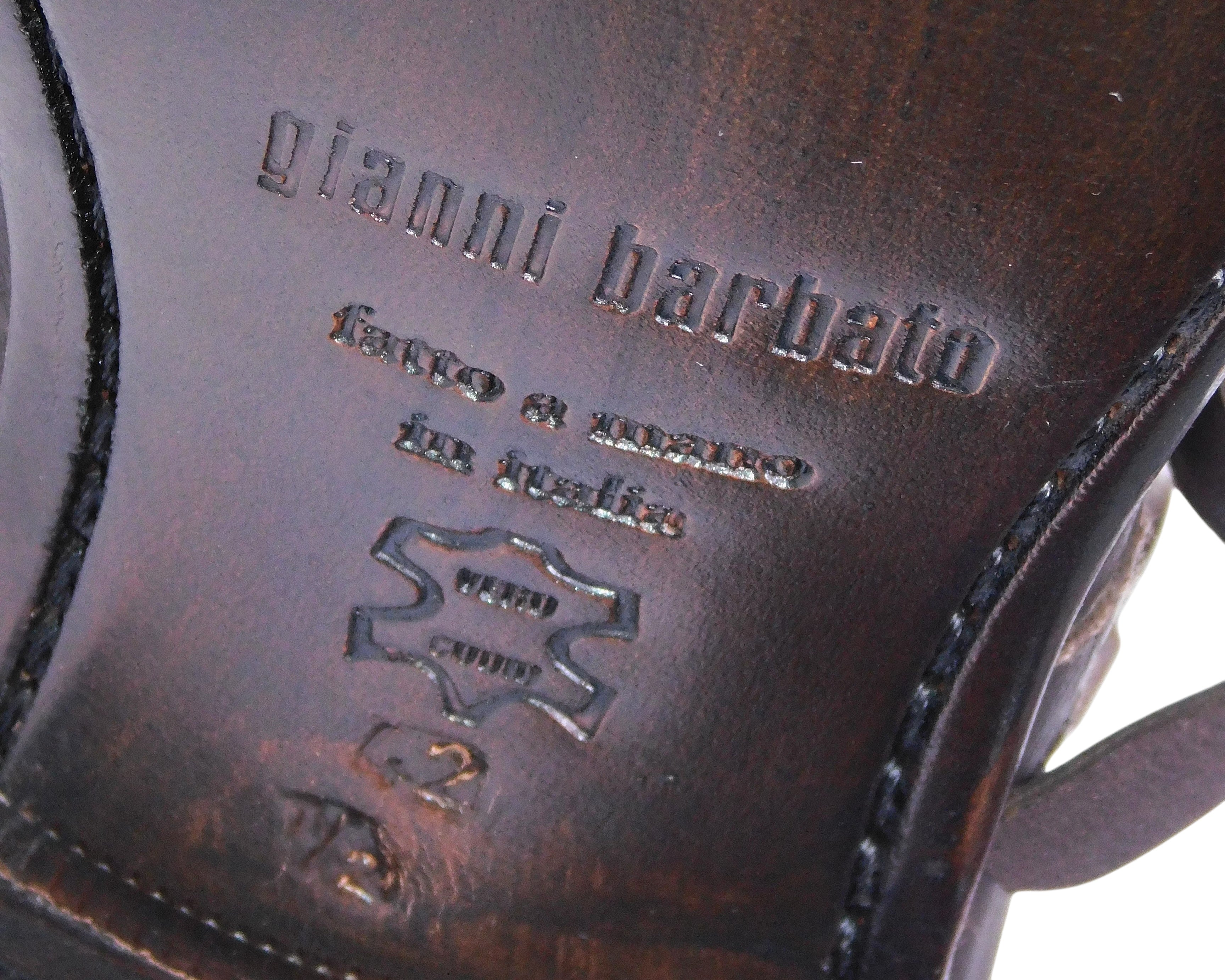 Gianni Barbato leather boot with buckled straps