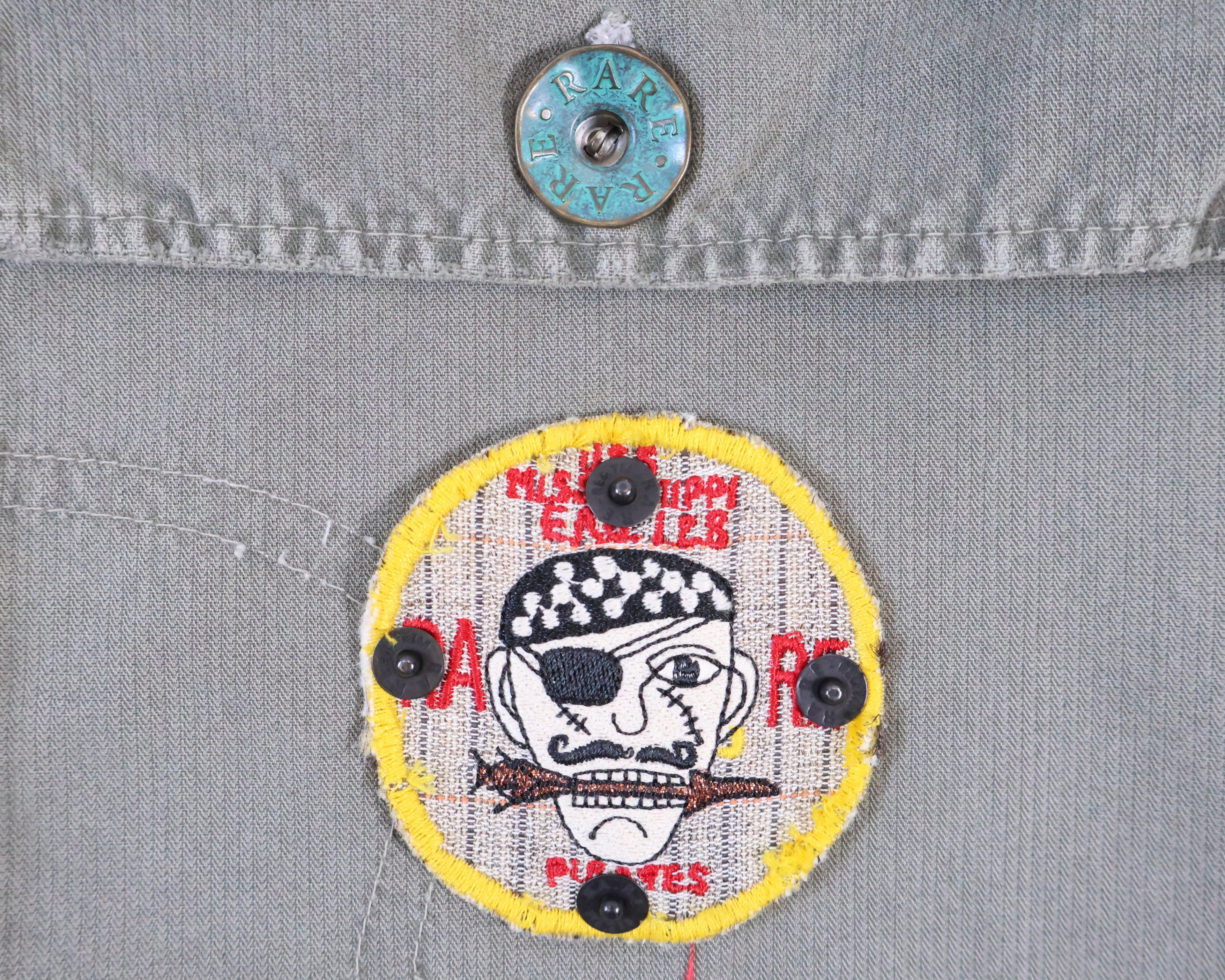 Ra-re pants with patchwork details, embroidery and studs