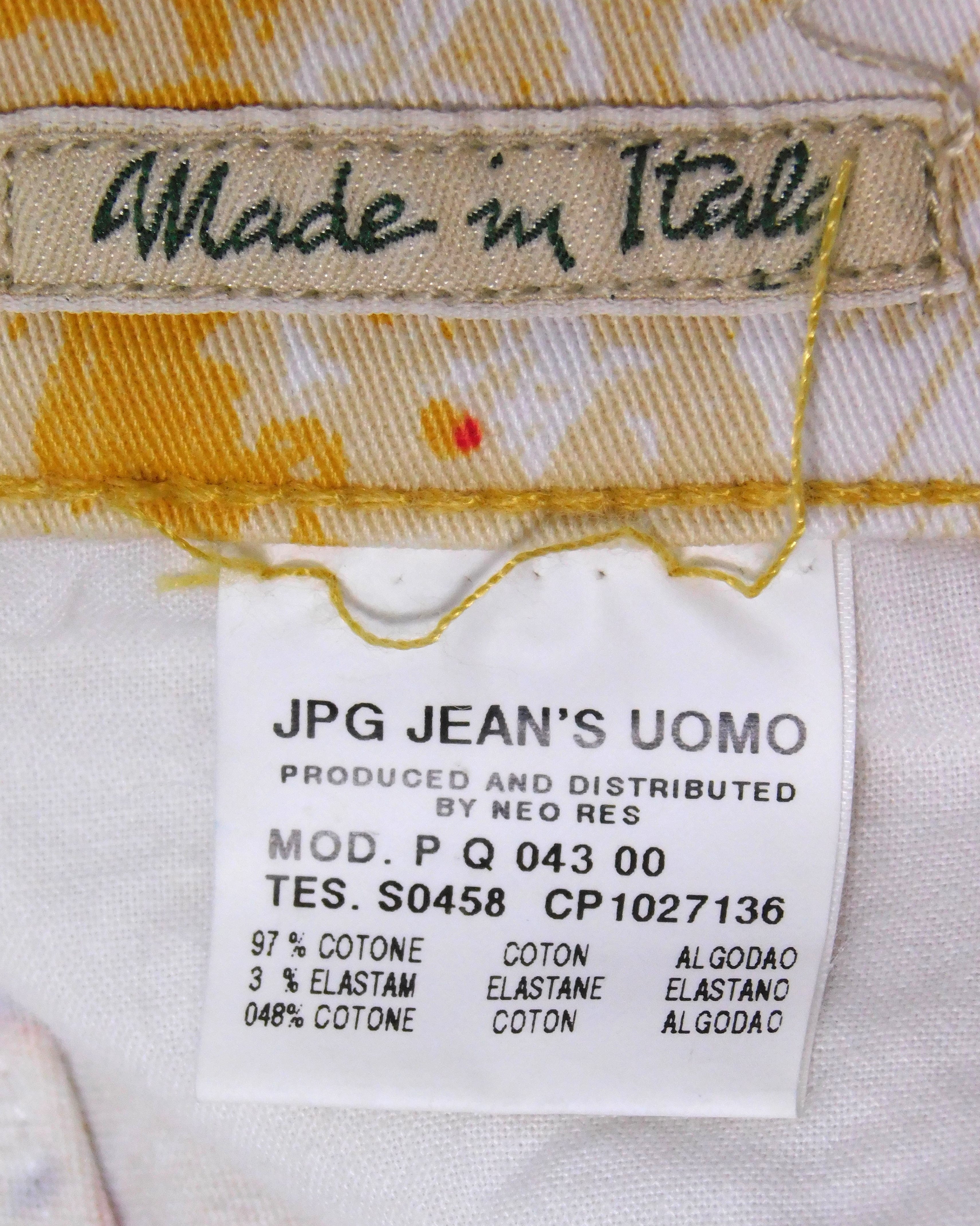 Jean Paul Gautier 90s Graphic cartoon comics print safe sex forever pants