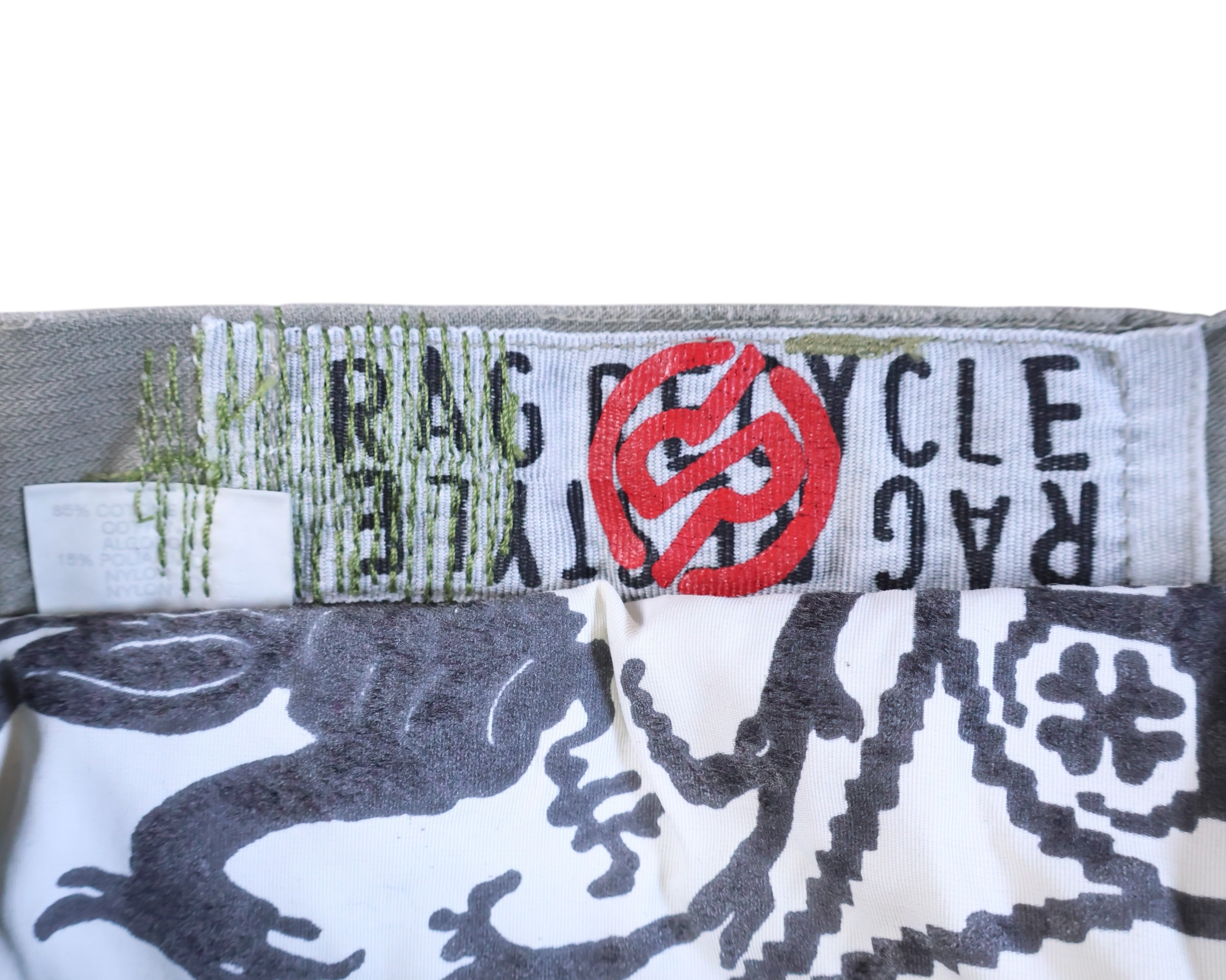 Ra-re pants with patchwork details, embroidery and studs