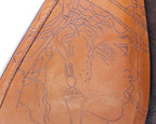 Roberto Cavalli brown leather santiag boots with python and embroidered design