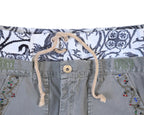 Ra-re pants with patchwork details, embroidery and studs
