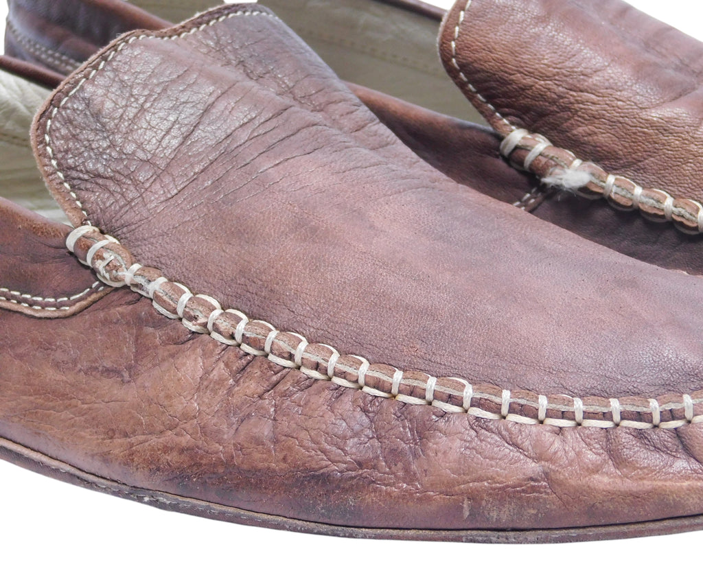 Roberto Cavalli brown leather moccasin