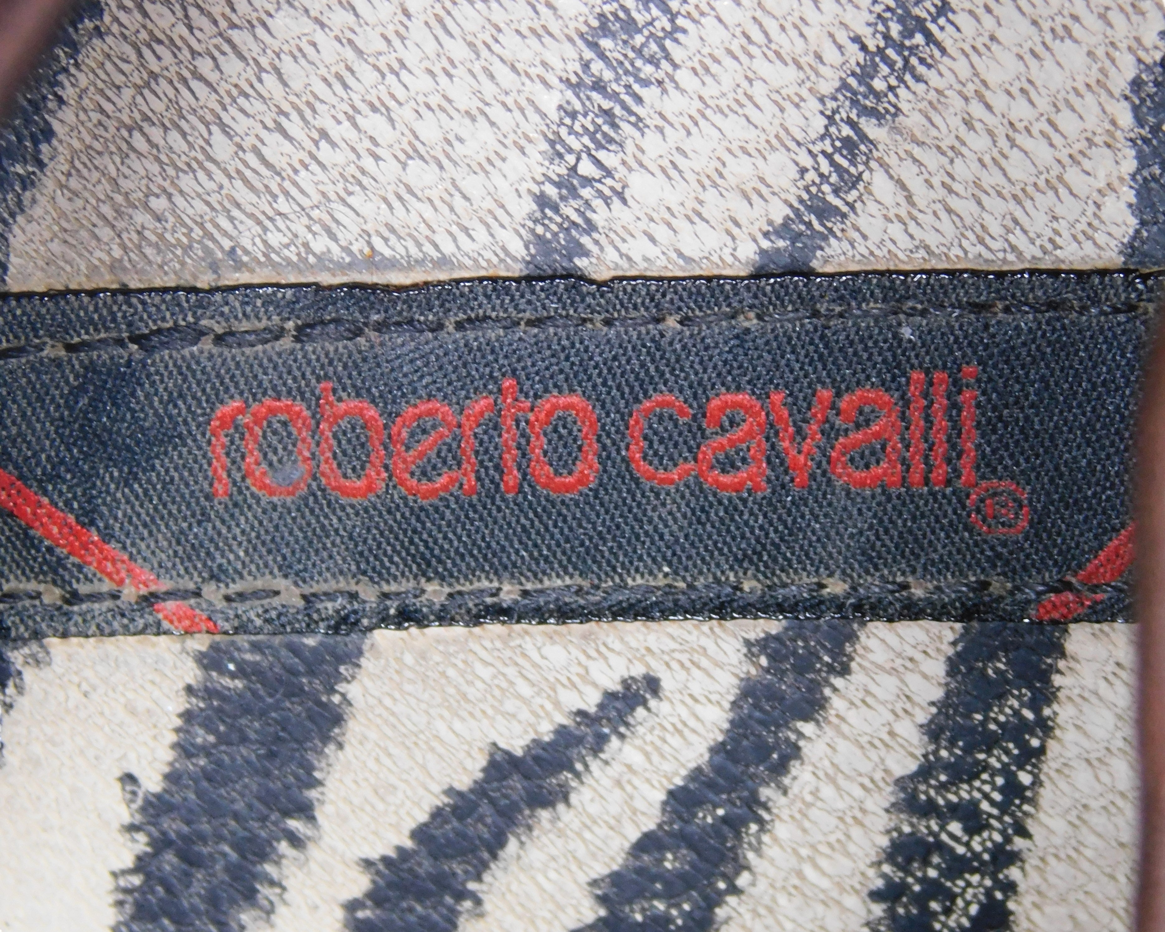 Roberto Cavalli brown leather moccasin