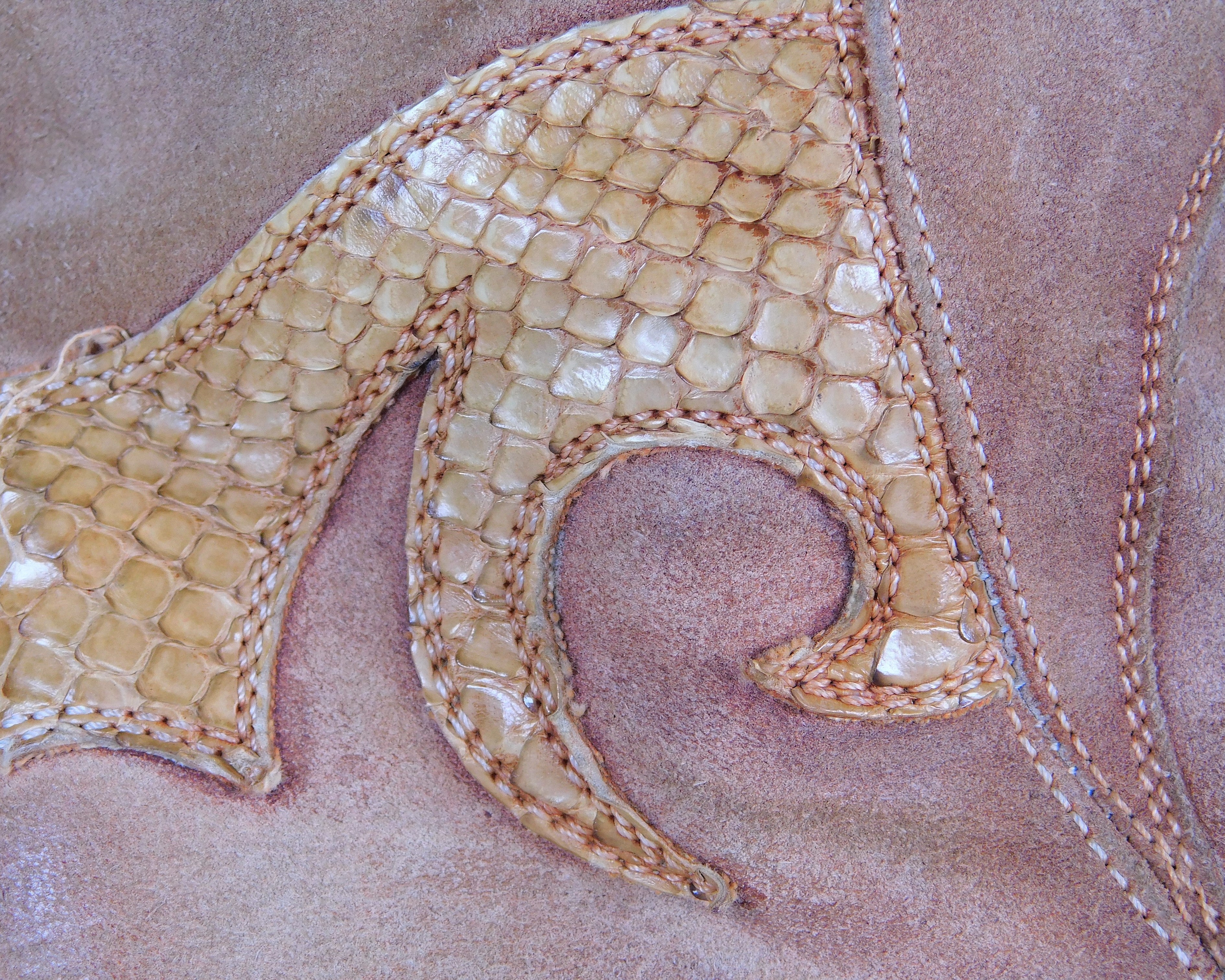 Roberto Cavalli beige santiag leather boots with python and embroidered design