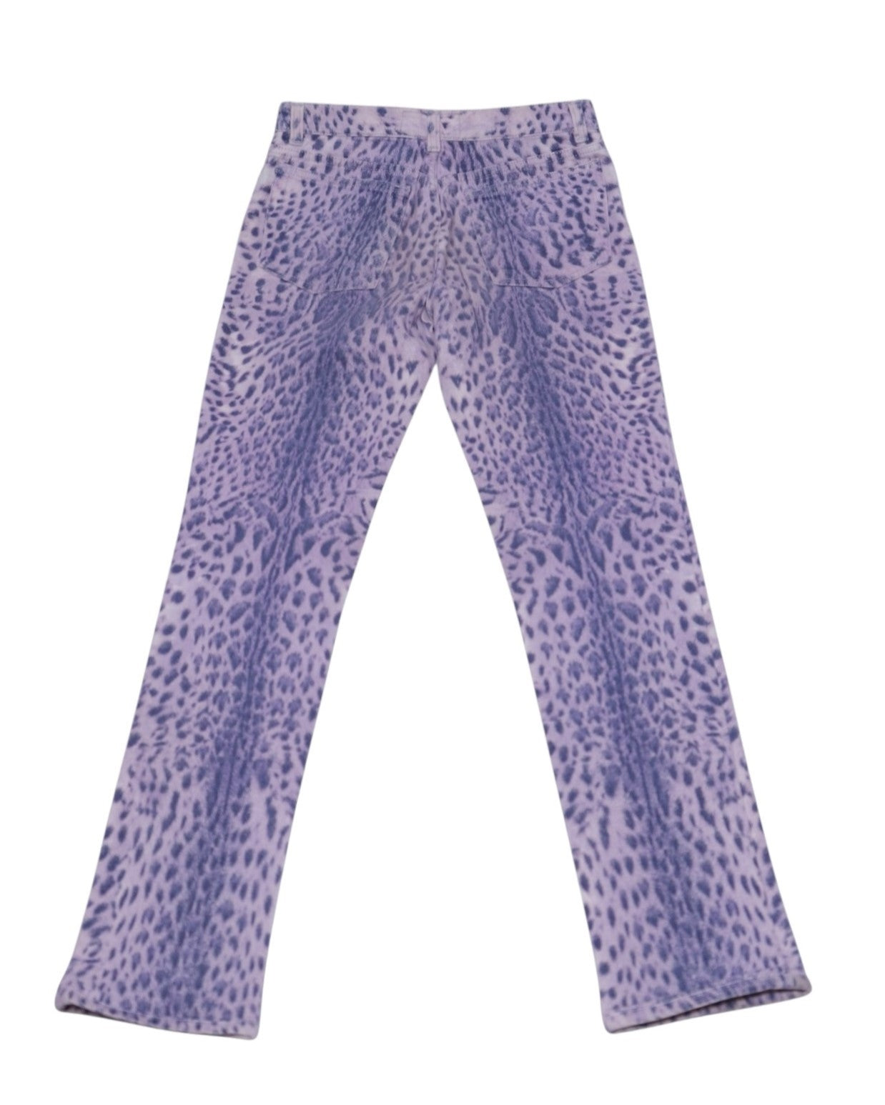 Roberto Cavalli 90s purple leopard print jeans