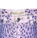 Roberto Cavalli 90s purple leopard print jeans