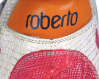 Roberto cavalli beige snakeskin leather shoes with red and yellow Galuchat leather