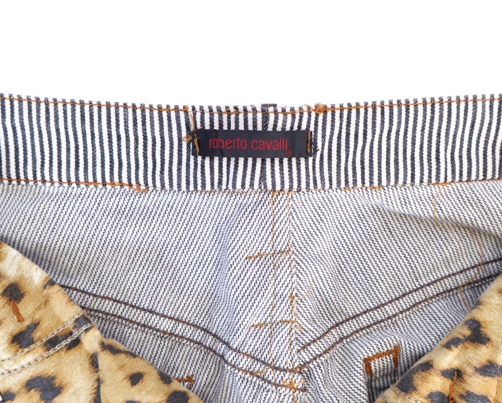 Roberto Cavalli black and white striped pants