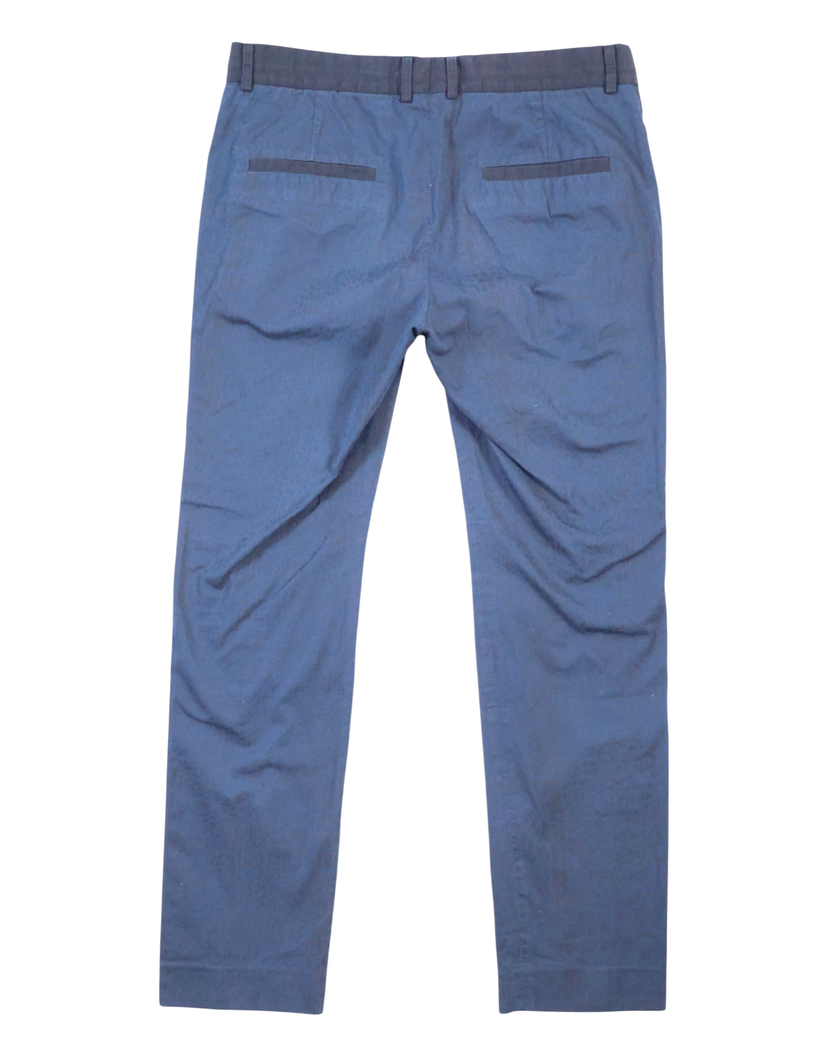 Roberto Cavalli Dark Blue Trousers with a Subtle Leopard Pattern