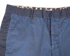 Roberto Cavalli Dark Blue Trousers with a Subtle Leopard Pattern
