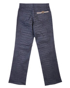 Roberto Cavalli Crocodile-pattern Black Pants