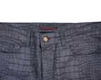 Roberto Cavalli Crocodile-pattern Black Pants