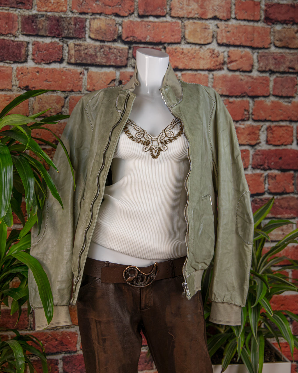 Carol Christian Poell green leather jacket, spring 2005