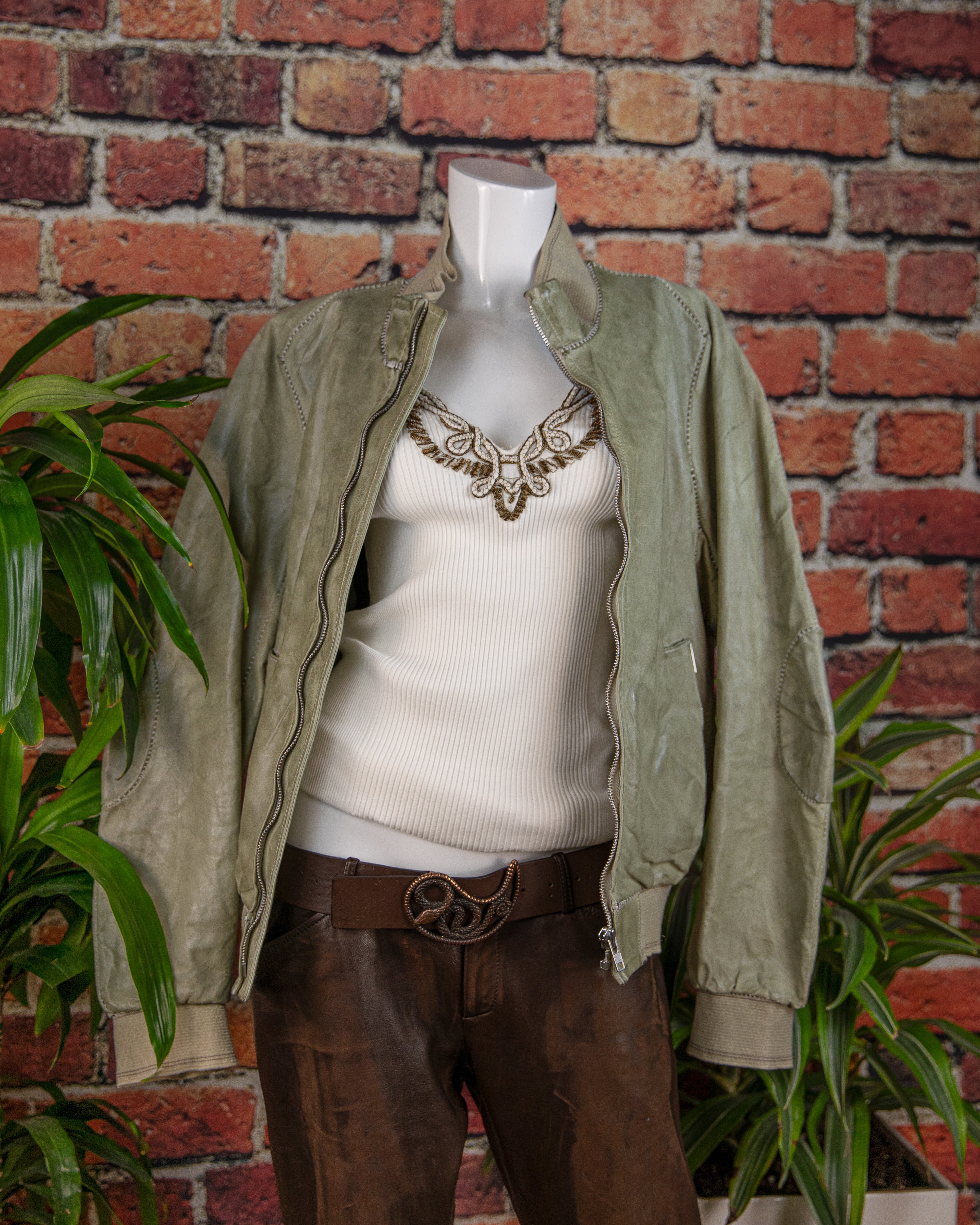 Carol Christian Poell green leather jacket, spring 2005