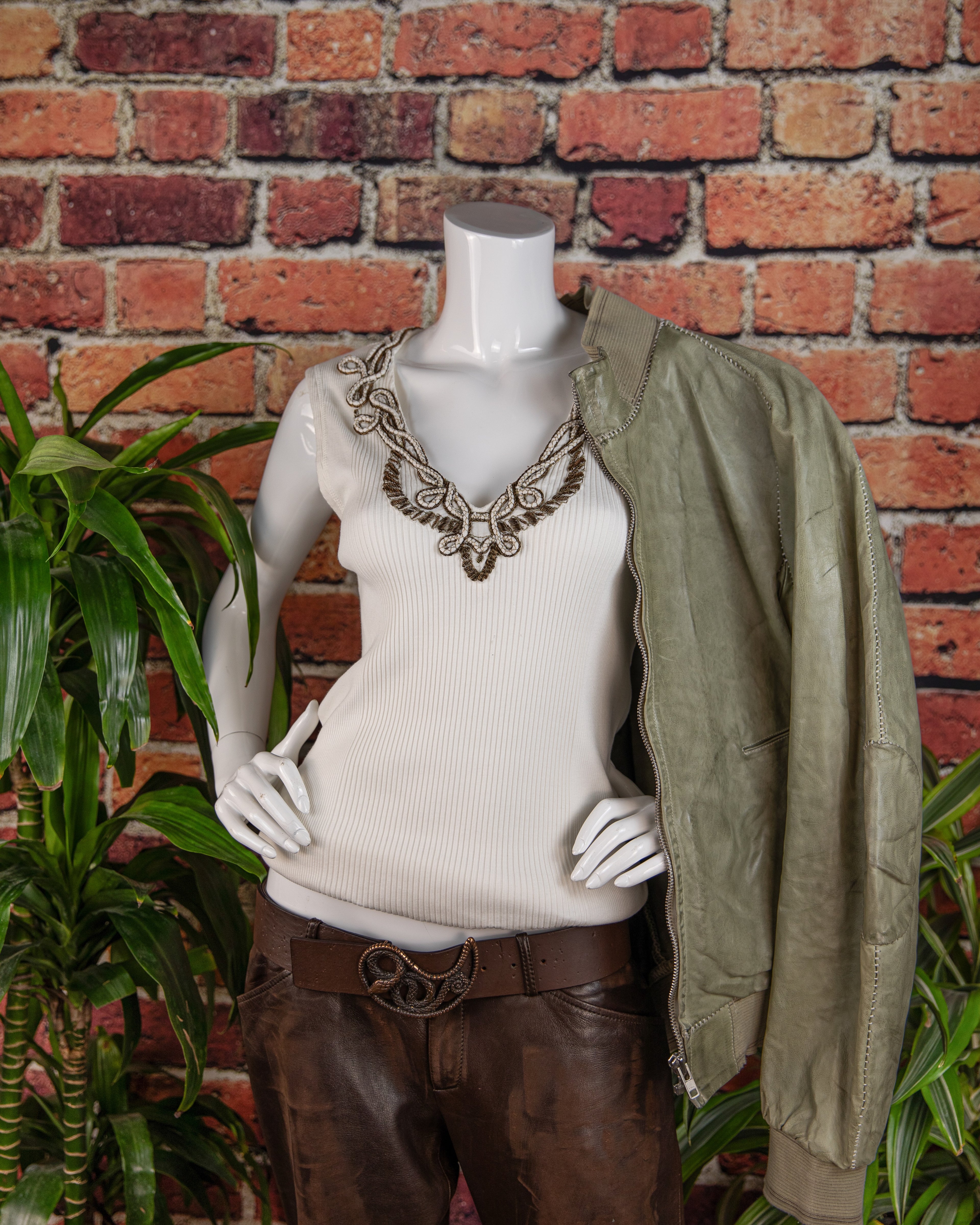 Carol Christian Poell green leather jacket, spring 2005