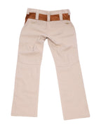 Roberto Cavalli Beige Pants with Tan Leather Panels