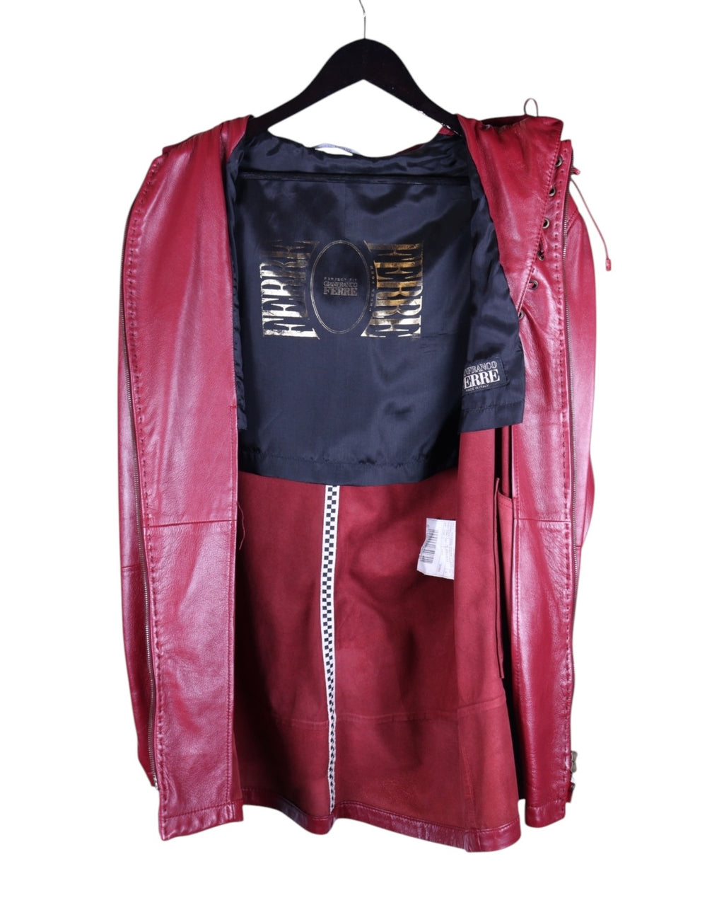 Gianfranco Ferre dark red leather jacket