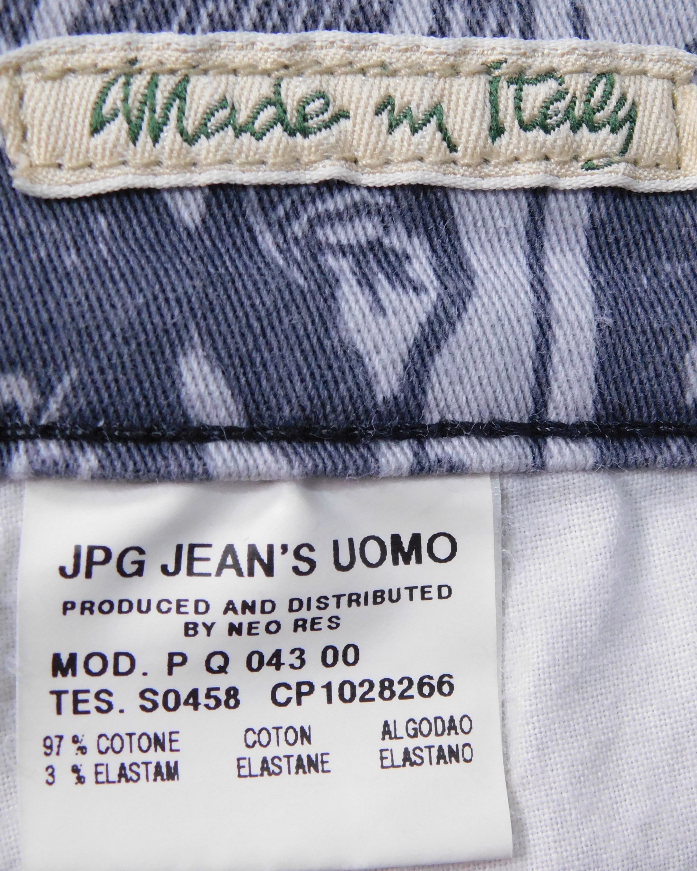 Jean Paul Gautier 90s Graphic cartoon comics print safe sex forever pants
