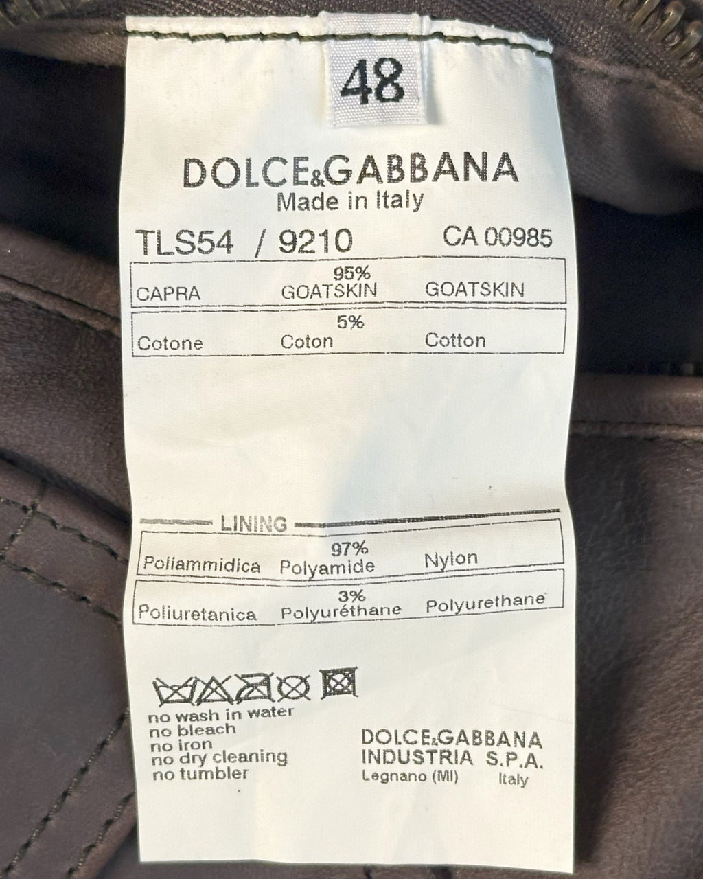 Dolce & Gabbana goatskin leather Jacket