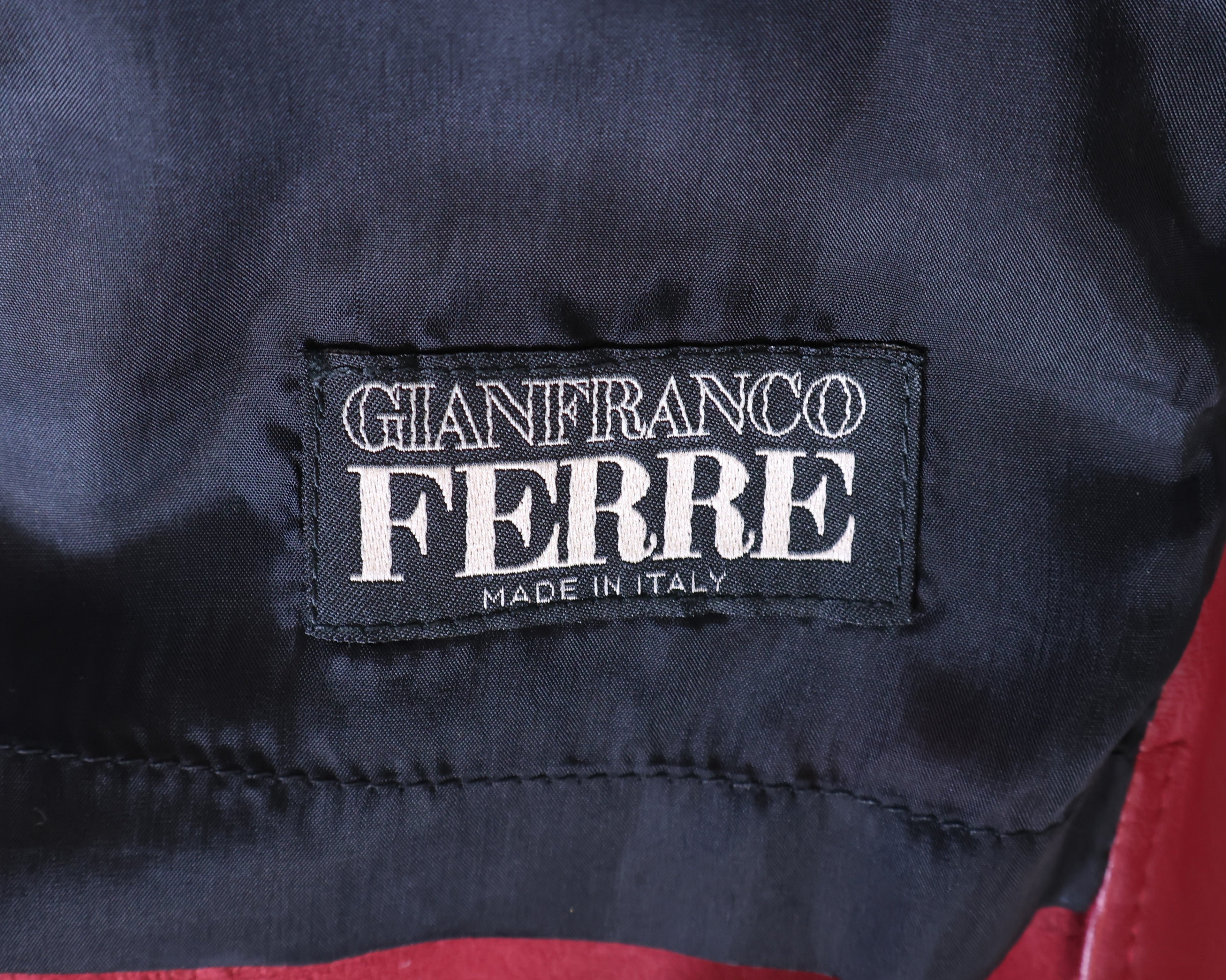 Gianfranco Ferre dark red leather jacket