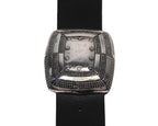 Roberto Cavalli black leather belt with a silver buckle