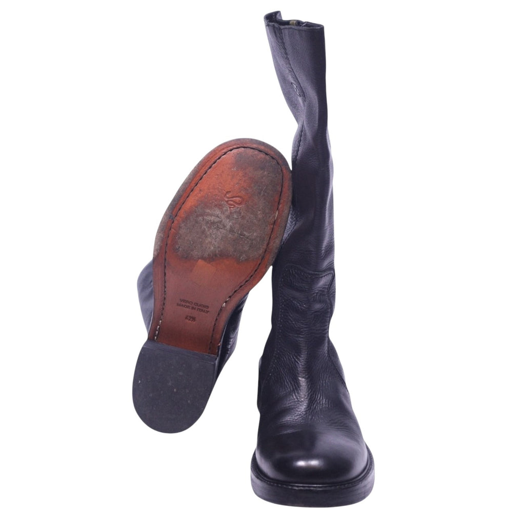 Roberto Cavalli black tall leather boots