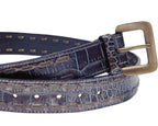 Kenji Ito Comme ca collection brown leather crocodile texture belt