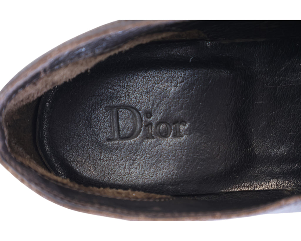 Dior brown leather loafers