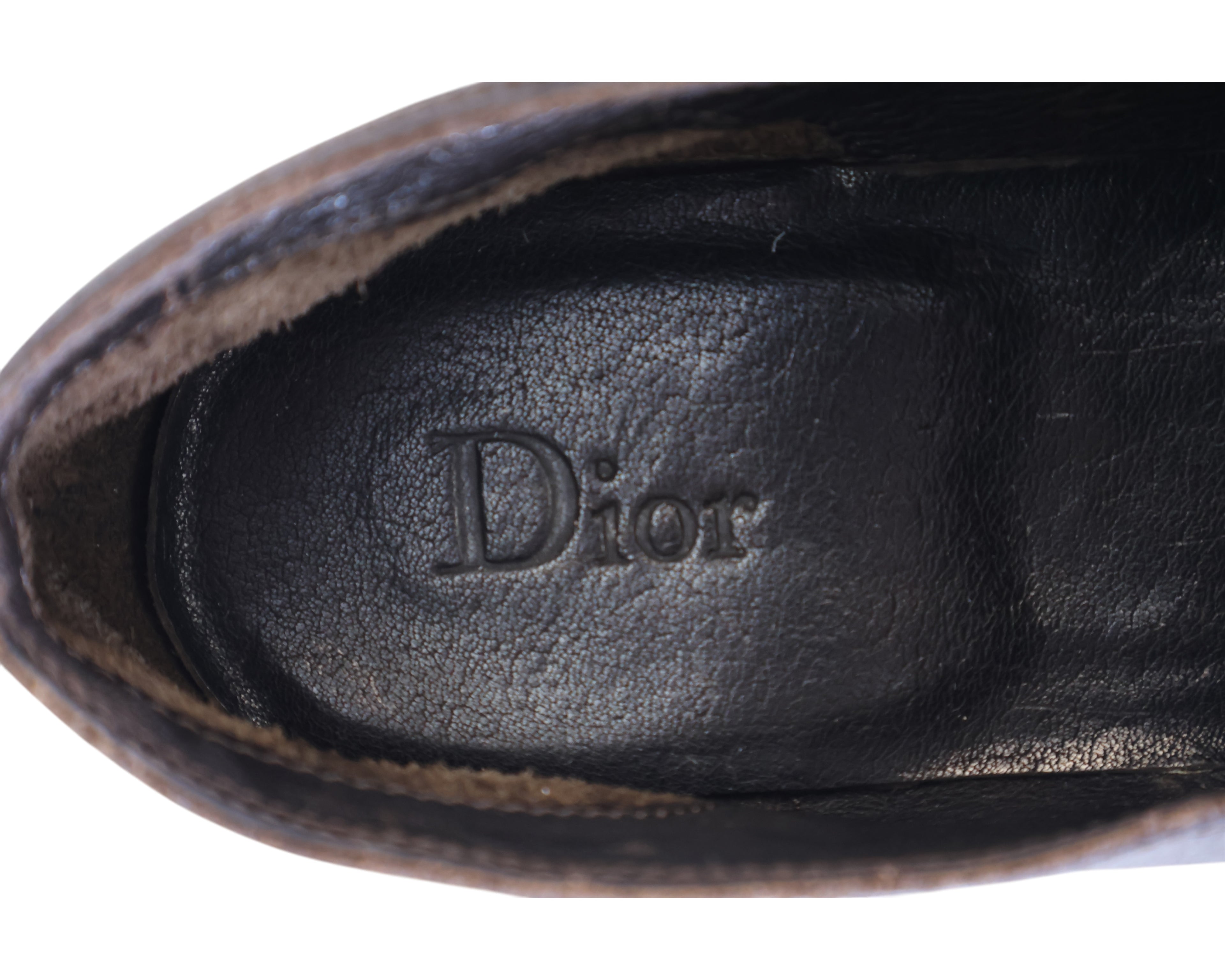 Dior brown leather loafers