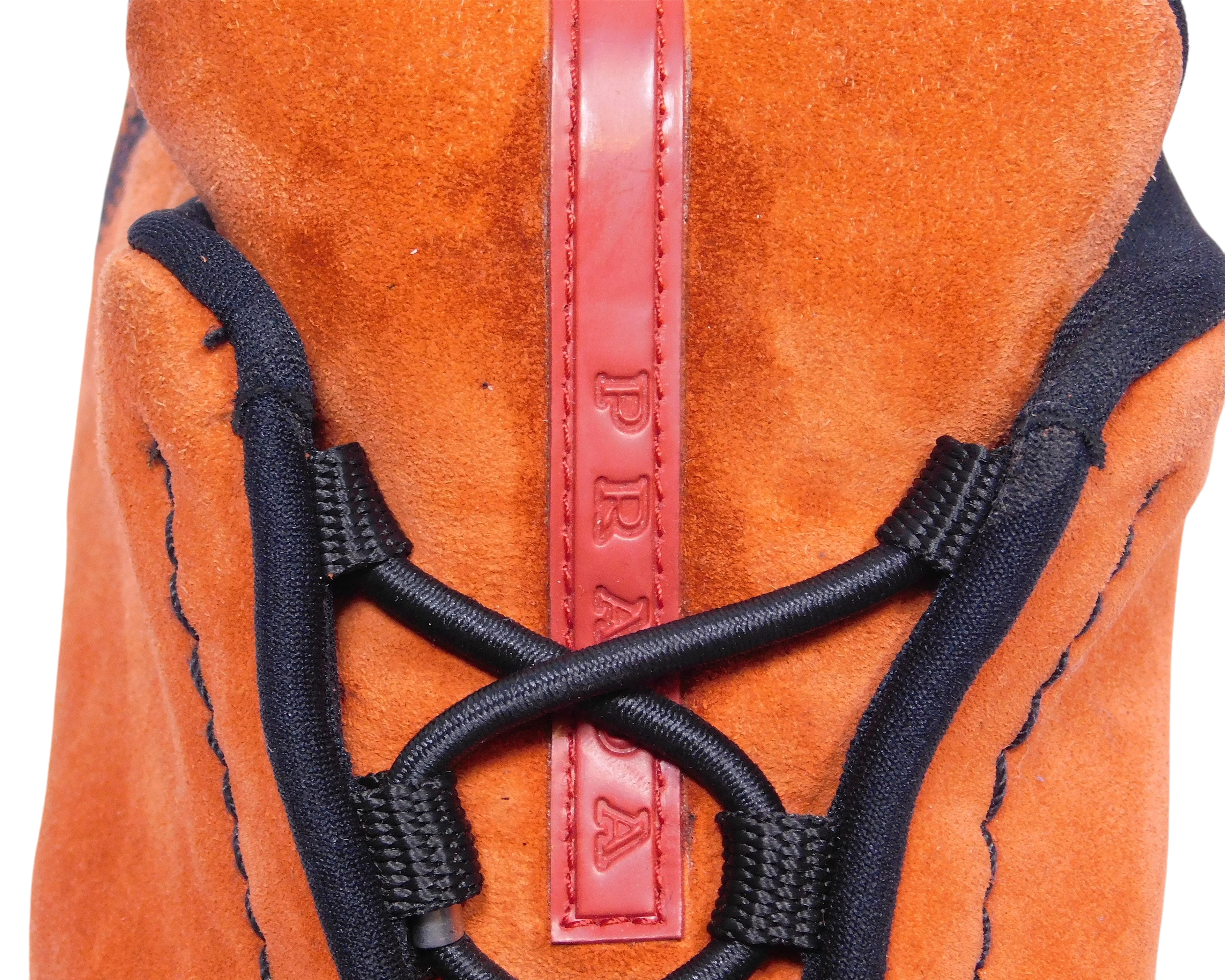 Prada burnt orange suede trainer shoes