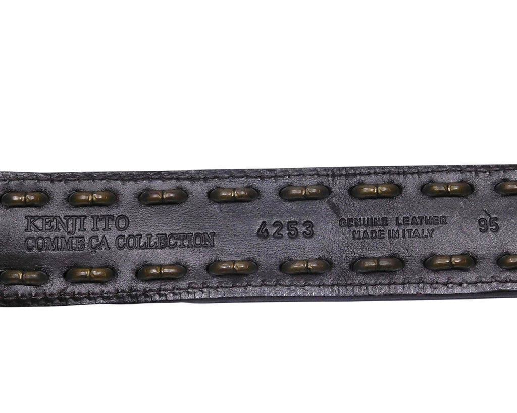 Kenji Ito Comme ca collection brown leather crocodile texture belt