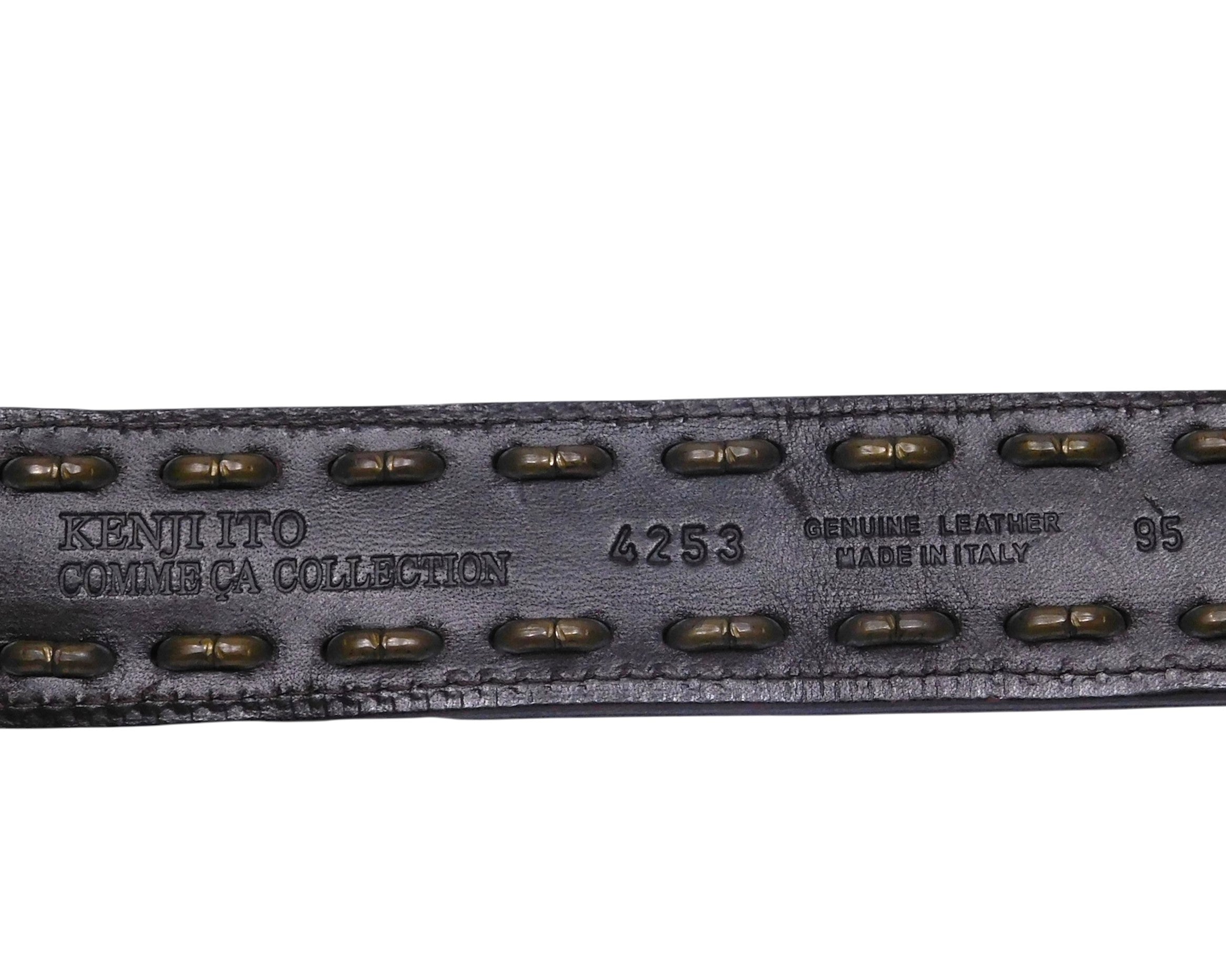 Kenji Ito Comme ca collection brown leather crocodile texture belt