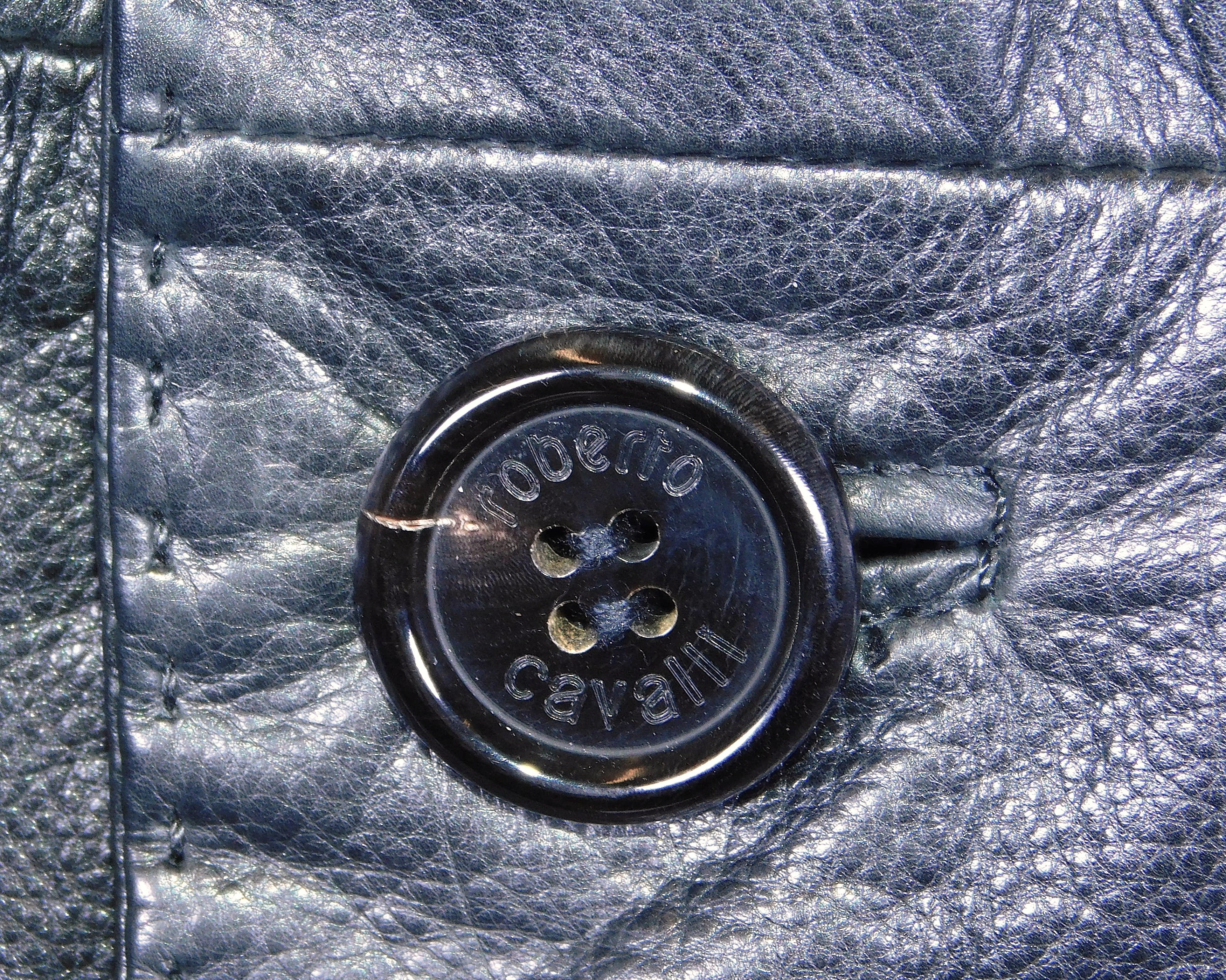 Roberto Cavalli black leather jacket
