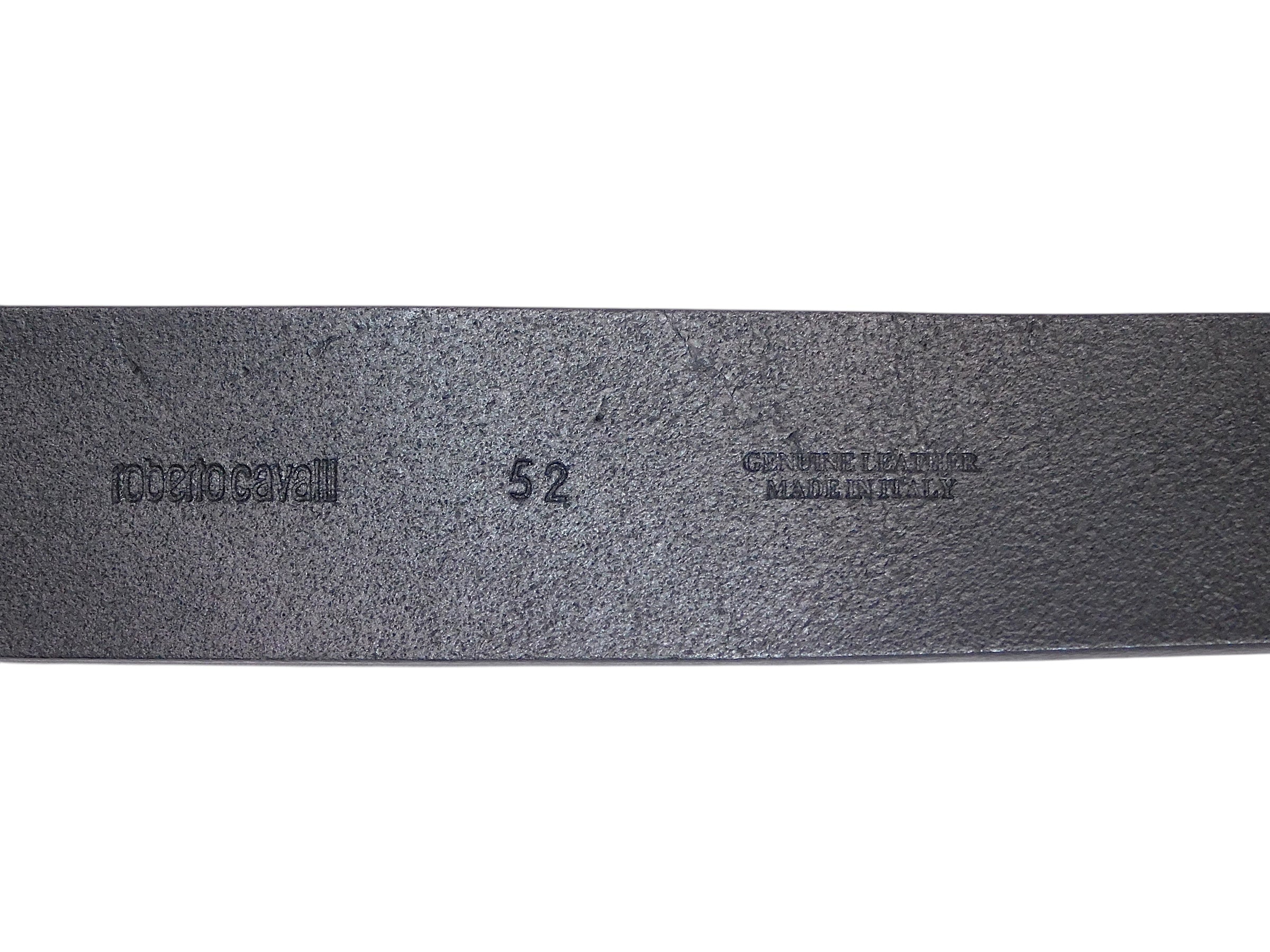 Roberto Cavalli black leather belt with a silver buckle