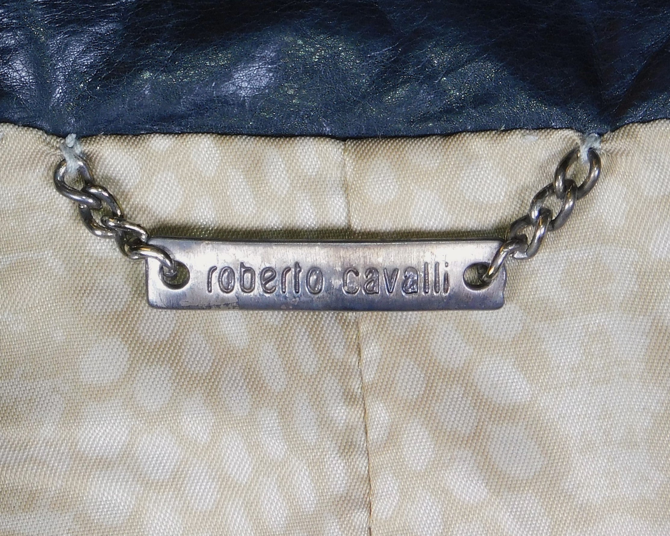 Roberto Cavalli black leather jacket